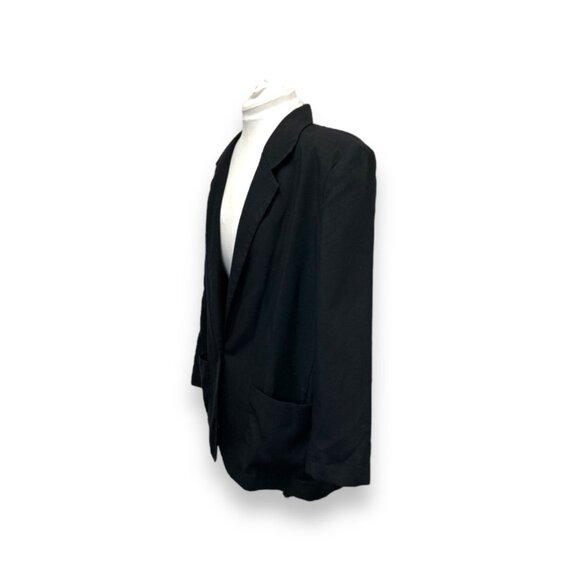 Fitting Image Vintage Black Blazer Jacket Size 20 Women's Polyester/Rayon Blend - Picture 2 of 5